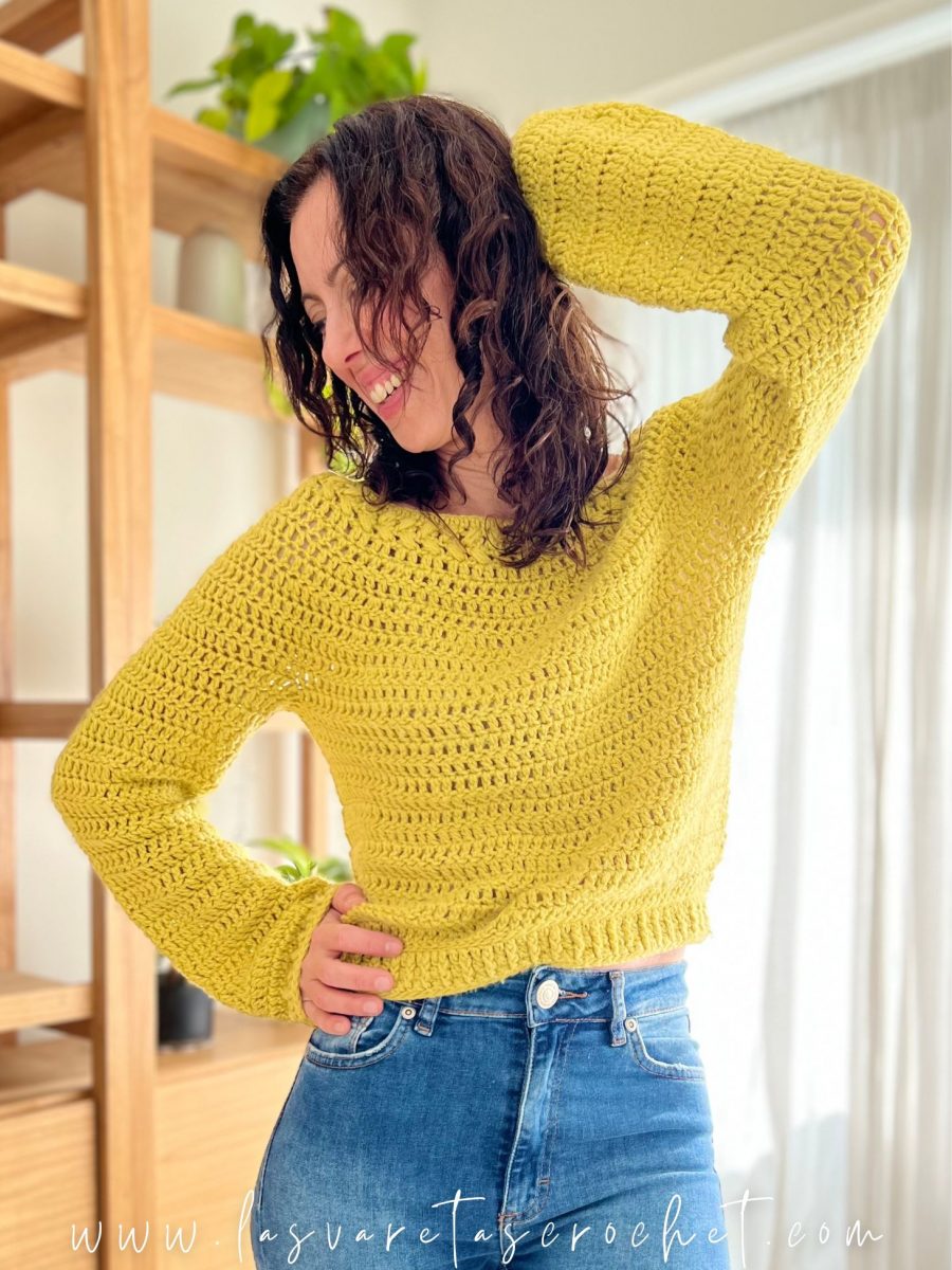 Sweater Felisa - Construcción Top Down con Canesú Circular - SIN COSTURAS