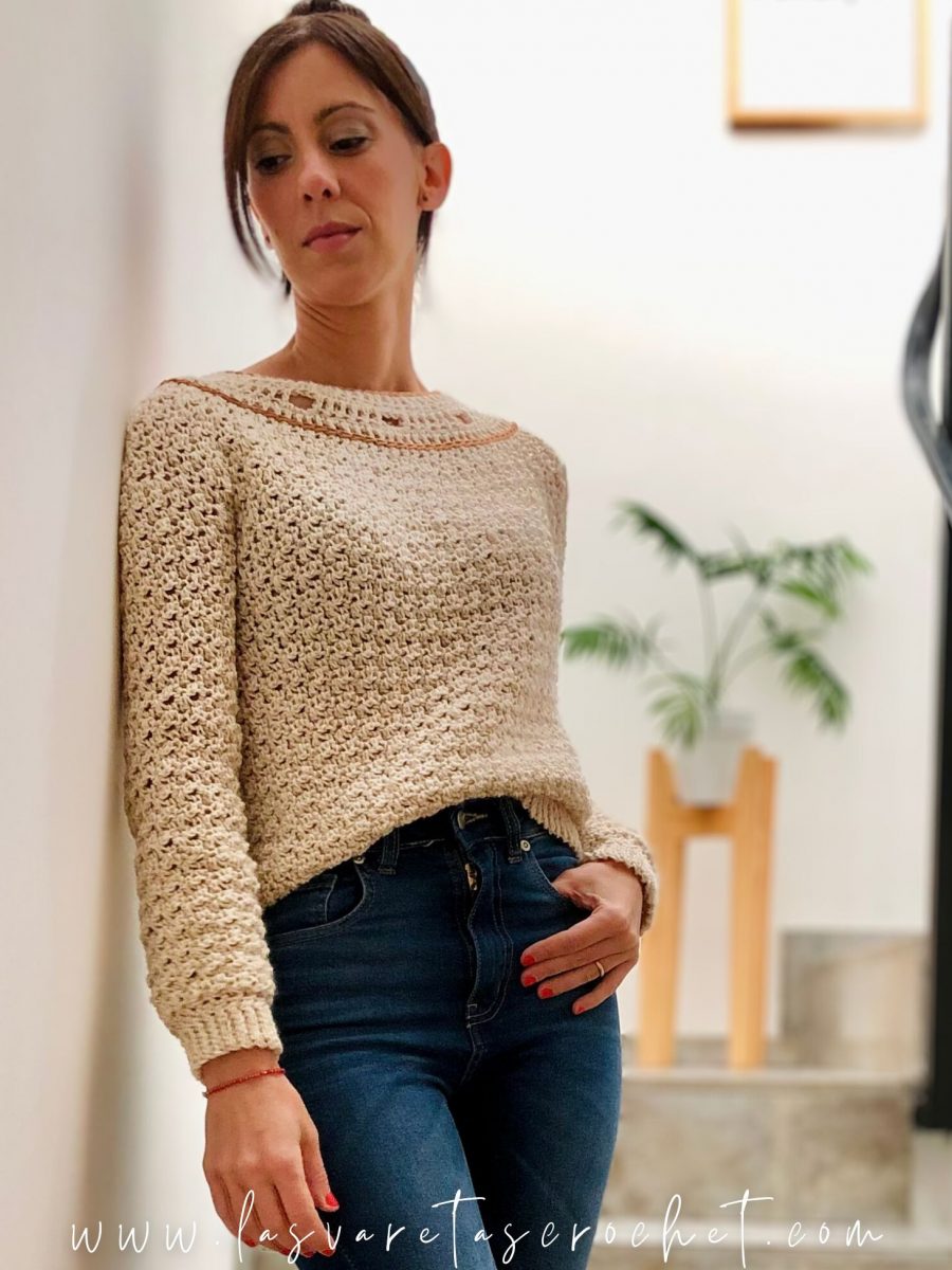 Sweater Guillermina - Construcción Top Down con Canesú Circular - SIN COSTURAS