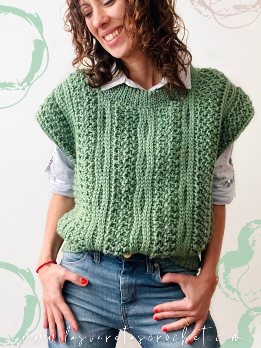 Chaleco Emilia - Técnica de Tejido Vertical
