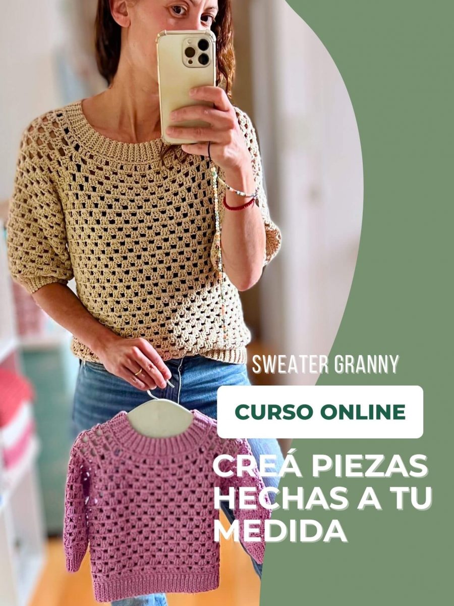 Sweater Granny - Técnica Top Down con Bajada de Escote & SIN COSTURAS
