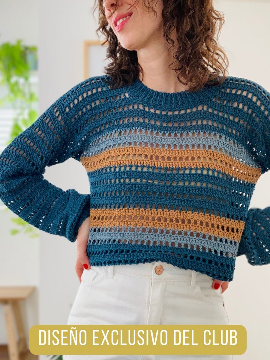 Sweater Calado - Técnica Bottom Up & Sin Costuras